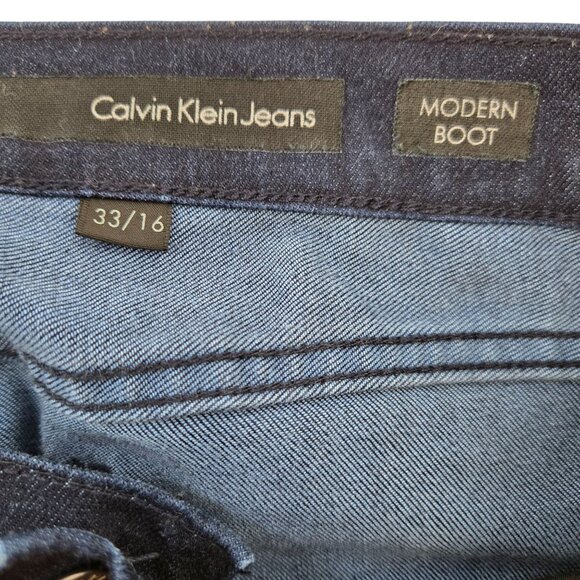 Calvin Klein Dark Wash Modern Bootcut Jeans Size 33 - Picture 3 of 6
